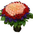 71 adet renkli gül buketi   İstanbul Çiçek Satışı ucuz çiçek gönder 