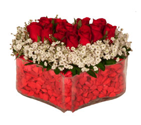  İstanbul Çiçek Satışı online çiçek gönderme sipariş  Mika kalp içerisinde 9 adet kirmizi gül tanzimi