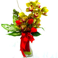  İstanbul Çiçek Satışı uluslararası çiçek gönderme  1 adet dal orkide ve cam yada mika vazo tanzim
