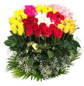  İstanbul Çiçek Satışı çiçek mağazası , çiçekçi adresleri  51 adet renkli güllerden aranjman tanzimi