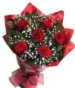 6 adet kırmızı gülden buket  İstanbul Çiçek Satışı yurtiçi ve yurtdışı çiçek siparişi 