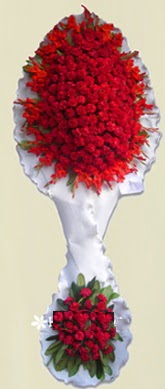 Çift katlı kıpkırmızı düğün açılış çiçeği  İstanbul Çiçek Satışı anneler günü çiçek yolla 