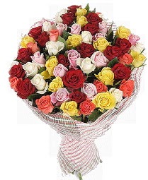 51 adet rengarenk gül buketi  İstanbul Çiçek Satışı çiçek mağazası , çiçekçi adresleri 