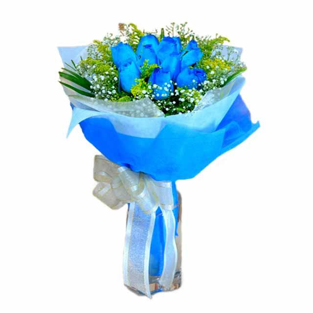 7 adet mavi gül buketi  İstanbul Çiçek Satışı çiçek , çiçekçi , çiçekçilik 