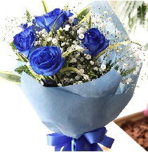 5 adet mavi gülden buket çiçeği  İstanbul Çiçek Satışı çiçek satışı 