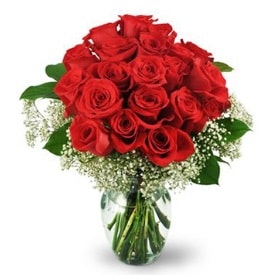 25 adet kırmızı gül cam vazoda  İstanbul Çiçek Satışı çiçek , çiçekçi , çiçekçilik 