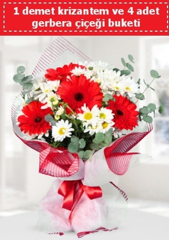Krizantem ve Gerbera Buketi  İstanbul Çiçek Satışı çiçek siparişi sitesi 