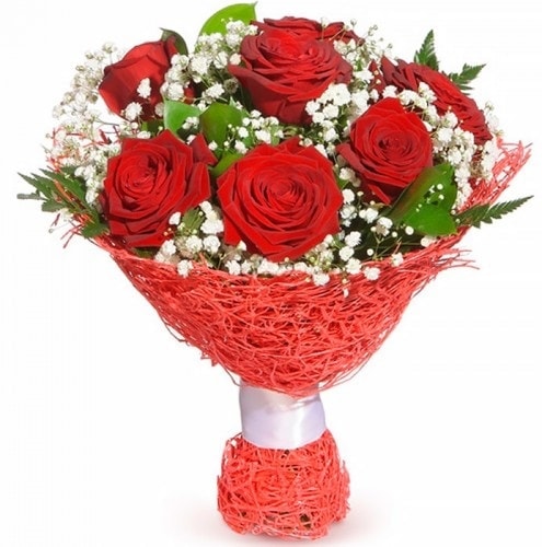7 adet kırmızı gül buketi  İstanbul Çiçek Satışı çiçekçiler 