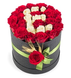 41 adet kırmızı beyaz gül harfli  İstanbul Çiçek Satışı çiçek yolla 