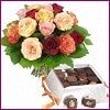  İstanbul Çiçek Satışı internetten çiçek siparişi  Renkli Güller ve çikolata